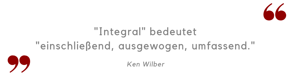 Zitat Ken Wilber Integral bedeutet einschließend ausgewogen umfassend